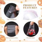 DC,CLISENCE 300 Pcs Self Sealing Cellophane Bags, 2.8"x2.4" Clear Candy Bags, Resealable Small Cellophane Bags, Cookie Bags with Seal for Cookie, Candy, Favors, Dessert