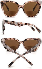 JM Classic Bifocal Reading Glasses Oversized Cateye Stylish Sunglasses Readers for Women