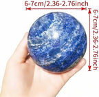 Natural Stone Crystal Sphere Feng Shui Home Decoration Ball Positive Energy Scrying Orb for Meditation Tool for Spiritual Space Purification Globe(Diameter6-7cm Lapis Lazuli Sphere)