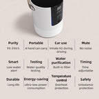 3-in-1 Hydrogen Inhalation Machine 240mL & Hydrogen Water Generator, 99.996% Ultra-Pure, Latest SPE/PEM Ionizer with Platinum Electrodes, 4-Hour Night Mode, Portable for Home, Travel, Car Use