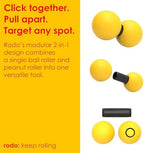 Rodo 2-in-1 Soft Peanut & Lacrosse Ball Roller | Deep Tissue Massage Tool for Fascia, Plantar Fasciitis, Hips & Back | Mobility & Recovery Roller | Compact, Travel-Friendly, Pilates, Therapy Ready