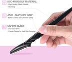 40pcs Eyebrow Razor for Women, Face Shaver Kit Dermaplaning Tool for Peach Fuzz Removal, Stainless Steel Blades with Protective Covers | Eyebrow Trimmer, Facial Hair Removal(Black White Brown)
