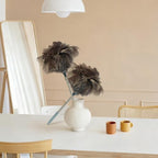 NCEDN Genuine Ostrich Feather Duster 40 Inches - Extendable Stainless Steel Handle, 8 Inches Long Thick Feathers, Telescopic Duster for Ceiling Fans, Blinds, Furniture, Car, Washable