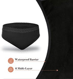 AIRCUTE Super Absorbency Urinary Incontinence Underwear for Women Bladder Leak Proof Hipster Panties 65ML(X-Large, Black)