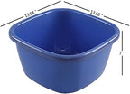 Saedy 2-Pack 18 Quart Plastic Deep Wash Basin, Large Square Dish Pan Basin, Dark Blue