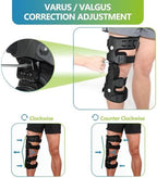 Komzer OA Unloader Knee Brace - Adjustable 3-Point Medial/Lateral Offloading Support for Osteoarthritis Pain, Bone-on-Bone Joint Degeneration & Recovery, ROM Control, Universal Fit for Men & Women, Black, Right