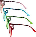 Eyekepper 4 Pack Ladies Computer Reading Glasses - Oversize Round Stylish Blue Light Blocking Readers for Women Yellow Tinted +1.50