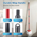 Spin Mop Replacement Head Spin Mop Refills Compatible with O Ceda EasyWring 1-Tank System, 2 Microfiber Spin Mop Head, 1 Triangle Mop Base Head and 4-Section Iron Mop Handle 30-58in for 1 Tank System