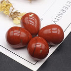 Egg Shaped Stone Natural Stone Hand Polished Craft Gifts Room Ornament Crystals Rose Quartz Agate Home Decor,Red Stone,17X22mm