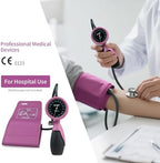 SCIAN Palm Style Aneroid Sphygmomanometer with European Cuff 8.7-16.5", Manual Blood Pressure Cuff with Carrying Bag for for Nurse Doctor Senior Adult, Purple Red