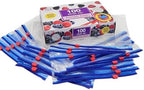100 Slide Zip Lock Bags, Food Storage Freezer Bags, BPA Free Zip Seal Freezer bags for Fruit, Vegetables, Meat & Snacks - Reusable. In a dispenser Box. Large 23x23cm