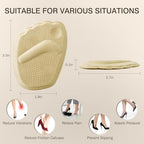 KTSAY Metatarsal Pads Women, Gel Ball of Foot Cushions for Pain Relief in Shoes, Non-Slip Heel Inserts, One Size Fits All (2 Pair, Beige)