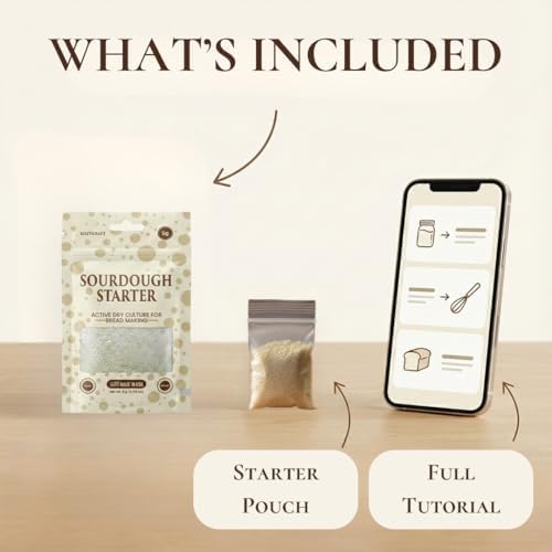 Sourdough Starter Culture – Dehydrated Wild Dry Yeast for Baking Homemade Artisan Bread – Organic, Non-GMO, Fresh, Long-Lasting & Beginner-Friendly (5 Grams)