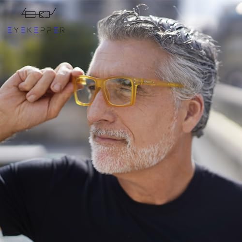 Eyekepper Oversized Reading Glasses Square Large Blue Light Readers for Men Women