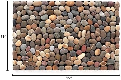 Rutledge & King River Rock Door Mats - Indoor Outdoor Mat - River Rocks Stone Mats - Front Door Mat Outdoor Entrance - Floor Mats for Home (Matte Mixed)