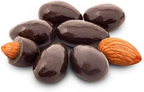 Dark Chocolate Covered Almonds | 15 Oz Bag | Crunchy Snack Nuts | Roasted Chocolate Covered Nuts | Office Candy Snack, Gourmet Party Favor & Gift Basket Filler