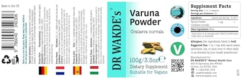 DR WAKDE's Varuna Powder (Crataeva nurvula) - 100g (3.5oz) | Pure, Raw & Dried Powder | Ayurvedic Herb | Vegan |