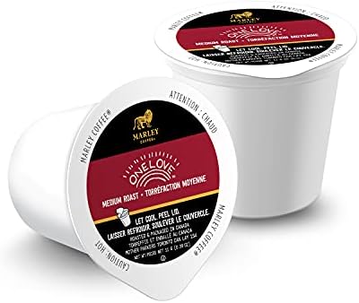 Marley Coffee One Love, 100% Ethiopian, Medium Roast Coffee, Keurig K-Cup Brewer Compatible Pods, 24 Count