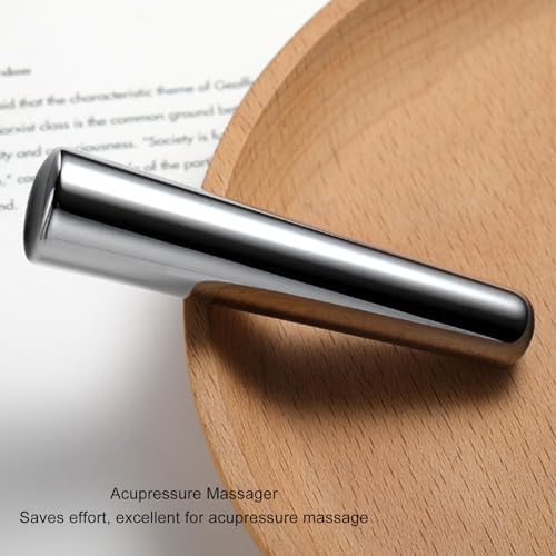 Sonew Stainless Steel Massage Stick, Foot & Palm Reflexology Wand for Pressure, 11cm