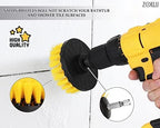 3 Pcs Drill Brush Attachments for Cleaning - Drill Brush Scrubber Set with Nylon Bristles, 2/3.5/4 in Heads, 1/4" Hex Shaft - Versatile for Bathroom Tile, Car Wheels, Garage Floors & Deep Grout Lines