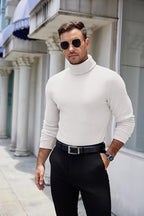 COOFANDY Men's Ribbed Turtleneck Sweater Casual Basic Long Sleeve Knitted Pullover Sweater