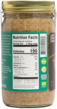 Artisana Organics Raw Almond Butter, 14oz | USDA Organic, No Sugar Added, No Palm Oil, Vegan, Paleo and Keto Friendly, Non GMO