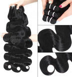 15A Raw Indian Human Hair Bundles Body Wave Bundles Human Hair,Triple Lifespan Virgin Remy Hair,No Tangle Shedding,Keep Texture Silky Soft After Multiple Washes (3 Bundles Natural Black, 20 22 24)