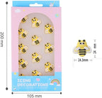 Edible 12 pieces Bee cake decorations, Bees cupcake toppers, perfect Icing Cookies decro for Valentine's Day Birthday Halloween Thanksgiving Christmas party Team Dinner