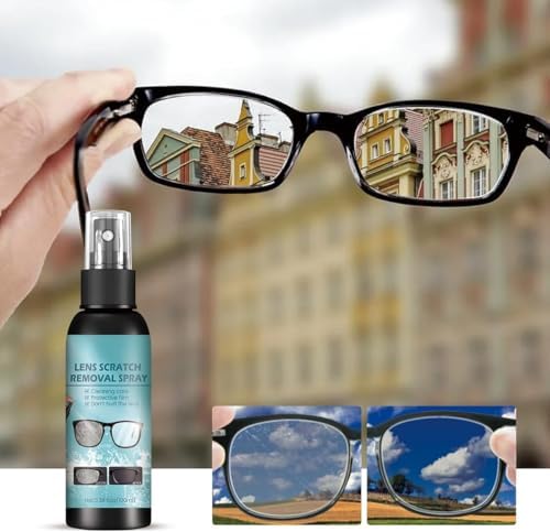 2PCS Lens Scratch Remover for Eye Glasses, Eyeglasses and Sunglasses Scratch Repair, Pocket & Travel Essentials, Eye Glass Cleaners Spray