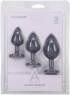 Doc Johnson A-Play - Silicone Trainer Set - 3 Piece Set, Play with My Butt Not My Heary, Grey