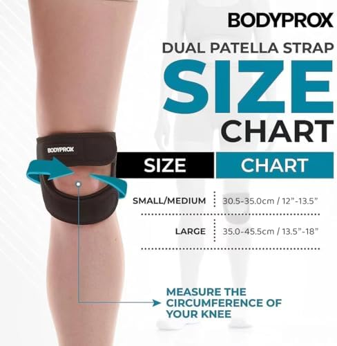 Bodyprox Patellar Tendon Support Strap (Large), Knee Pain Relief Adjustable Neoprene Knee Strap for Running, Arthritis, Jumper, Tennis Injury Recovery