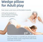 27 Degree Couples Pillow for Couples Sweet Spot Intimacy Pillows, Maintains Perfect 28 Angle Every Time, Firm Foam that Won?t Shift, Waterproof & Washable Cover (Black)