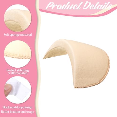 3 Pairs Shoulder Pads, 1.5cm Thickness Foam Shoulder Pads Breathable Set-in Shoulder Enhancer Anti-Slip Detachable Sponge Pad for Women Men Blazer Suit Coat Jacket Clothes Sewing Accessories