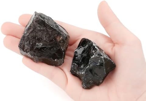 2Pcs Smoky Quartz 1.8-2.2" Large Natural Crystal Raw Healing Crystals Stones Rough Natural Smoky Quartz Crystal Rocks for Polishing Wrapping Wicca & Reiki Cabbing DIY Wire Decoration Gifts