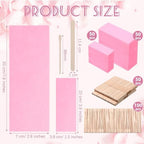 Yaomiao 250 Pieces Waxing Kit for Women and Men - Hair Removal Strips, Wax Applicator Sticks for Body and Skin (Pink)