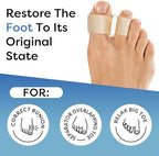 Big Toe Spacer/Corrector,Overlapping Toes, Bunion Pain Relief, Toe Alignment, Soft Silicone/Gel, 2 Loop,Day Night Wear,3 Sizes,Comfortable, Washable. (Beige, MIDDLE: WOMEN 9.5-11 /MEN 6.5-9)