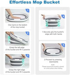 Collapsible Bucket 16L with Handles, Cleaning Mop Bucket Space Saving Foldable Silicone Tub for Laundry Storage Camping, Portable Wash Basin for Home & Car, 4.2 Gallon Compact Utility Plastic Bucket