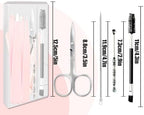 Tweezers Kit Tweezer for Women Facial Hair Removal Tweezers Professional Tweezers Set Eyebrow Tweezer, [9+1 PCS] AProfessional Stainless Steel Eyebrow for Women &Men, Pink Beauty Sets