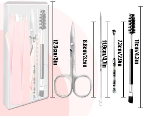 Tweezers Kit Tweezer for Women Facial Hair Removal Tweezers Professional Tweezers Set Eyebrow Tweezer, [9+1 PCS] AProfessional Stainless Steel Eyebrow for Women &Men, Pink Beauty Sets