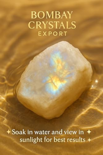 Rainbow Moonstone Raw Crystals – Large 1.25-2.0” Natural Healing Stones for Intuition, Chakra, Meditation, Reiki, Energy Work, Wire Wrapping, Tumbling & Spiritual Moon Magic Decor