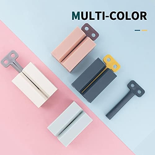 Y-Kelin 3 Pack Toothpaste Squeezer, Rolling Tube Key with Frosted Handle & Wall-Mountable Holder, Save Toothpaste & Creams (Pink + White + Light Blue)