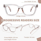 Progressive Multifocal Reading Glasses for Women Men, Anti Glare Blue Light Blocking Multifocus Computer Glasses