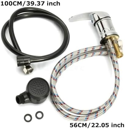 Water Faucet Set Zinc Alloy Shampoo Bowl Faucet with Hose, Durable for Home & Salon Spa Sink, Hot Cold Mixer Sprayer Hose Replacement Part Set