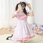 Maid Outfit Anime Cosplay Lolita Maid Dress French Maid Costume Plush cat ear Socks set