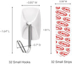 Sinfuo Wire Hooks for Wall Small 32 Hooks, Heavy Duty Wall Hooks with 36 Strips, Damage Free Adhesive Hooks for Key Holder, Coat, Door, Shower Hanging