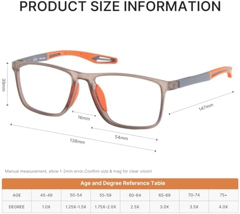 EFE Progressive Multifocus Blue Light Blocking Readers, TR90 Spring Hinge Reading Glasses for Men & Women, 4 Pack +1.5