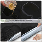 Waterproof Mattress Protector Queen, Fitted Sheet Style Breathable Mattress Cover with Deep Pocket Fits Up to 18'', Machine Washable Noiseless Bed Cover for Kids Adults Pets (Black, 60'' X 80'')