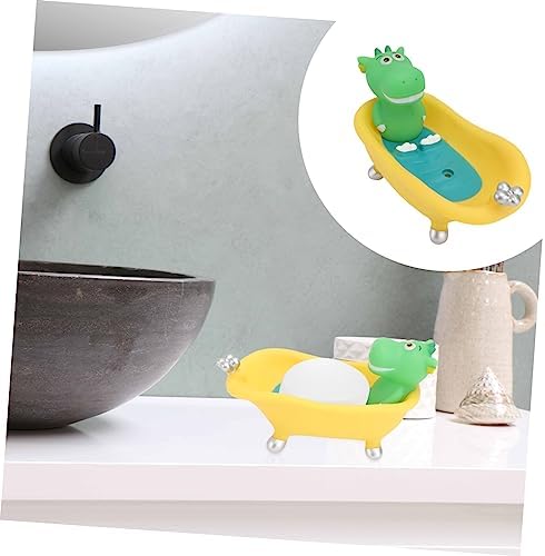IMIKEYA Cartoon Dinosaur Soap Box for Kids - Fun Bathtub Soap Holder with Drainage Container for Bathroom Accessories