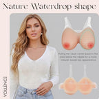 Vollence Strap on Silicone Breast Forms Fake Boobs for Mastectomy Crossdresser