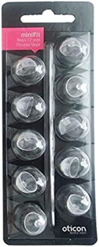Oticon Minifit Bass 12mm Double Vent Dome Piece (10 Pack)